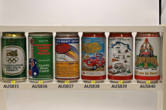 AUS835-840 VB Olympia Edition Concratulations Sydney, You´ve earned it!, West End Australian Country Music Festival January 1985, West End SA´S Mighty Crows, West End SA Variety Club Bash, West End The Gliderol S.A. Variety Club Bash 1996, West End Shutdown I April 20th 1997, Australia Craft Beer Can, ABCCA, Australien Beer Can collectors, Australische Bierdose, Beer Can Museum Austria