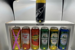 AUT592-598 Ottakringer Mango Radler, Stiegl Grapefruit Radler, Ottakringer Kirsch Radler, Gambriuns Bier, Gambrinus Radler, Gambrinus Alkoholfrei, Turbobier Hell & Turbo Bierdose aus Österreich, Österreichische Bierdosen Sammlung, beer can collection Austria