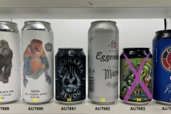 AUT689-694 Bevog Mountain Gorilla Double Black IPA, Bevog Proboscis Monkey NEIPA, Bevog Ledena Siddharta Rock Lager, Eggenberg Märzen Privatbrauereien, Next Level Brewing Red Patrick Irish Ale, Zickentaler Zickencrew Bier, Beer Can Collector Austria, Bierdosensammler Österreich