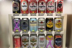 BEL022-039 Cristal Pils, Damburger Premium Pils, Derby pils, Gluck Pils, Hoegaarden, Hoegaarden Wit Blonde, Karlsquell Pils, Bocholt Kwik Pils, Hotland lager Beer, Jupiler 33cl, Belgium beer can collection, Belgian Beer Can Collector, Belgische Bierdosen