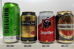 BEL098-101 Belgian Lager brewed in Belgium for M&S, Hertog Jan Bier, Jupiler Beer, Premium Pils,  Beer Can Collection Belgium, Belgium Beer Can, Beer can collector Belgium, Belgische Bierdose