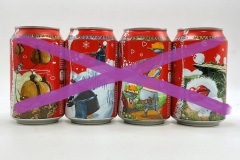 CCS072 Coca-Cola Original "Happy Factory 1st Set" 2008 4 Can Set 8 EURO Coke can colection, coke can set, coke collector