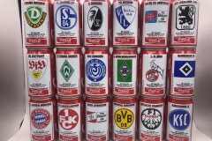 CCS002 Coca Cola Bundesliga Kollektion 94/95 Germany 18 can set 36 EURO Coke can colection, coke can set, coke collector