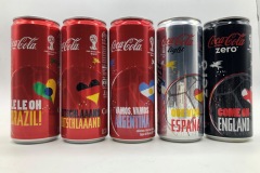 CCS044 FIFA World Cup Brasil 5 Can Set 2014 Austria 12 EURO Coke can collector Coke Can Collector