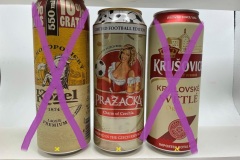 CZE159-161 Kotzel 10% Gratis 550ml, Prazacka Limited Football Edition, Krusovice Kralovske Svetle beer can Czech Republic