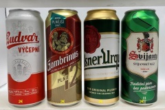 CZE192-195 Budweiser Budvar VYCEPNI, Gambrinus PLNA 12, Pilsner Urquell, Svijany Svijansky Maz, 500ml  Czech Beer cans, beer can collection Czech, Tschechische Bierdose