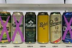 CZE213-218 Hubertus Premium pivovar Kácov, Platan Desitka, Platan Jedenctka, Rebel XI, Staropramen 12, Zubr Classic, 500ml Czech Beer cans, beer can collection Czech, Tschechische Bierdose