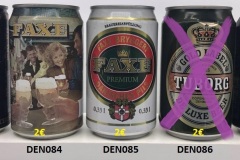 DEN083-087 Ceres Royal Export, Faxe in the Bar, Faxe Premium, Tuborg Gold Label 330ml beer cans, beer can from Denmark, Denmark Beer can collection, beer can collector Denmark, Bierdose Dänemark