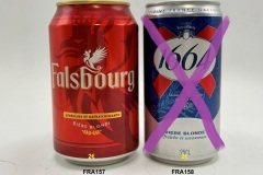 FRA157-158 Falsbourg Biere Blonde, 1664 Biere Blonde 25cl, French beer can canettes de bière françaises Bierdosen Frankreich, French beer can collection, beer can collector France
