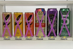 FRA265-270 Hopchot Biere Blonde Ale, Hopchot Biere Neipa, Hopchot Biere Tropical Sour, CH´TI Fruits Rouges, Einhorn Lila, 5 Lager Blond Beer, French beer can canettes de bière françaises Bierdosen Frankreich, French beer can collection, beer can collector France