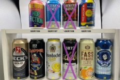 GER1100-1109 Becks Gold, Crew Republic Trooper Progessive Lager, Krombacher Radler, Radeberger Pilsner, Schultenbräu Fass Brause Cola-Orange Alkoholfrei, Schultenbräu Helles, Brewdog Hop Fiction Pale Ale, Kristall Bock Craft Bier, Extra Stout Craft Bier, Perlenbacher Premium Pils Bier, Deutsche Bierdosensammlung, German beer cans, German beer can collection