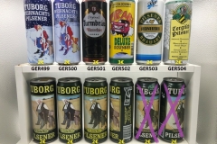 GER493-504 Tuborg Der durstige Mann, Tuborg Weihnachts Pilsener, Turmbräu Winterbier, Trabi Deluxe Dosenbier, TIP Pilsnener Brauart Feinherb, Torgisch Pilsner, Bierdosen Deutschland, Bierdosen Sammlung, Beer Can Germany , beer can collector