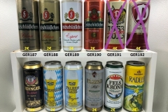 GER181-192 Erdinger Weißbier Dunkel, Falkenhaus, Felsgold Pils, Felskrone Pilsener, Feldschlößchen Radler, Feldschlößchen Pilsner, Feldschlößchen Export, Dynamo Dresden 60 Jahre Bierdose, Bierdosensammlung Deutschland German Beer Can