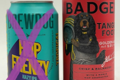 GBR286-287 Brewdog Hop Frenzy Hazy IPA, Badger Tangle Foot Golden Ale 440ml, UK beer can, England beer can, United Kingdom beer can collection, beer can collector from England, Scottish beer can collection, Beer Can UK