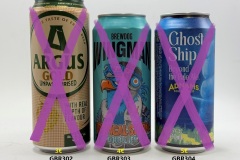GBR302-304 Argus Gold Unpasteurised, Brewdog Wingman Tropical Storm Double IPA, Ghost Ship Beyond the pale Ale Adnams Southwold, UK can, Carling beer can, UK beer can collector, England beer can, United Kingdom beer can Collector