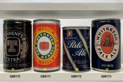 GBR170-173 Tennent`s Extra Export Biere Birra, Watneys Red barrel Lager, Whitbread Pale Ale Straight Steel Can, Whitbread Pale Ale, UK beer can, England beer can, United Kingdom beer can collection, beer can collector from England, Scottish beer can collection, Beer Can UK