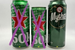 GRE065-067 Heineken 150 Years Good Times, 0,5 & 0,333 slim,  Export for North Macedonia, Mythos Greece, Mythos Hellas, Beer Can Greece, Griechische Bierdosen