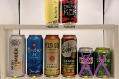 HUN284-291 Borsodi Gyömber Ale, Dreher 24 Alkoholmentes, Pecsi Sör Premium Lager, Soproni Lager 130, Borsodi Vilagos Sör 330ml, Dreher Gold 330ml, Hüs Hübris Light Lager, Cserri Kök one beer, Hungarian Beer Can collection, beer cans Hngary, Ungarische Bierdosen, Bierdosenmuseum Munderfing