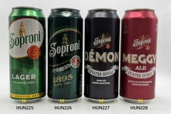 HUN225-228 Soproni Lager, Soproni 1895, Soproni Demon, Soproni Meggy Ale, Hungarian Craft Beer, Beer Can Collector Hungary, Ungarische Craft Bierdose, Bierdosenmuseum Österreich, Beer Can Museum Austria