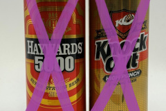 IND004-005 Haywards 5000 Super Strong Beer 500ml, Knock Out High Punch Strong Beer 500ml, India Beer Cans, Indian Craft Beer Cans, Indian Beer Can Collection, Bierdosen Indien, Bierdosenmuseum Munderfing, Beer Can Museum Austria