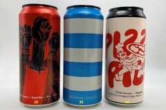 ITA198-200 CRAK Brewery Guerrilla IPA, Mundaka, Pizzapils Extra Dry Hopped Italian Pilsner, Italian Craft Beer, slim cans, Italienische Bierdosen