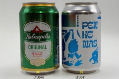 LTU040-041 Kalnapilis Original Saaz Apyniais, Pen Ke Nas Craft Beer, Beer Cans from Lithuana, Litauische Bierdosen, Lithuan Beer Can Collector