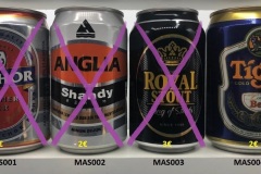 MAS001-004 Anchor Pilsener Beer, Anglia Shandy, Royal Stout, Tiger Beer Malaysia