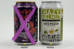 NLD261-262 Bavaria 8.6 Cherry Intense Fruity Lager 330ml, Hazy Helmut Hefeweizen Waterland Brewery, Netherland Beer Can collector, Bierdose Niederlande, Holländisdche Bierdose, Bierdosenmuseum, Beer Can Museum