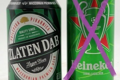 MKD002-003 Zlaten Dab Premium Beer, Heineken Champions LEague 2021-2022 0,33 Slim Can, Beercans from North Macedonia