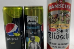 OCS127-128 Pepsi Twist Pubo Mobile Turkey 2022, Ramseier Suure Moscht Switzerland,  tin collector, tin collection, can collection