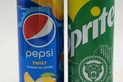 OCS152-153 Pepsi Twist CU GUST DE Lamaie Edition Romania, Sprite Zitrone - Limette Avatar Edition Germany, soft drink can collection, can collector, coke can collection, pepsi can collection, sprite can collector
