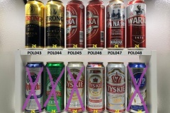 POL037-048 Poland beer can  Rybicki Full, Screzelec, Tyskie, V.I.P. Pivo, Strong Warka, Warka