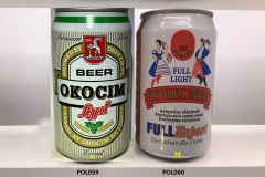 POL059-060 Okocim Legpol Beer, Zywiec Beer Full Export 33cl, Polish beer can, Polnische Bierdose