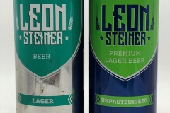 POL072-073 Leon Steiner lager, Leon Steiner Premium Lager Beer,  Polish beer can, Polnische Bierdose