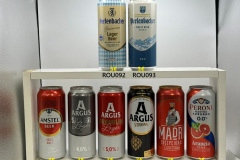 ROU086-093 Amstel Beer 100% malt, Argus Silver Lager, Argus Premium Lager, Argus Strong, Madri Excepcional, Peroni Nastro Azzuro 0,0% Arancia Rossa, Perlenbacher Bavarian Lager Beer, Perlenbacher Wheat Beer, Romania beer can collection, Romania Beer Can Collector, Bierdose Rumänien, Bierdosenmuseum Österreich, Beer Can Museum Austria