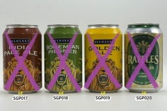 SGP017-020 Brewerkz India pale Ale, Brewerkz Bohemian Pilsner, Brewerkz Golden Ale, Raffels Export Lager, Singapore Beer Can Collection, Beer Can Collector from Singapore, Bierdose Singapur