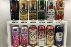 SVK001-012 Corgon, Gambrinius, Kelt, Martiner, Heineken Spectre, kozel, Topvar, Slovakian beer cans, beer can collection Slovakia, Slovakische Bierdosen