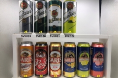 SVK013-022 Saris Radler, Saris Red, Saris 12%, Smadny Mnich, Smadny Mnch Citron Radler, Smadny Mnich Radler,  Slovakian beer cans, beer can collection Slovakia, Slovakische Bierdosen