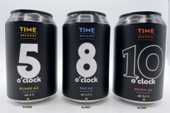 SLO060-062 Time Brewery 5 0`Clock Blonde Ale, Time Brewery 8 0`Clock Pale Ale, Time Brewery 10 o`Clock  Brown Ale