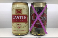 RSA012-013 Castle Lager beer can, Lion Lager Beer can South Africa, South African beer cans, beer can collector South Africa, South Africa Beer Can, Südafrika Bierdosen
