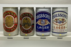 RSA024-027 Hansa Pilsener, Ohlsson´s Lager, Ohlsson´s Lager Extra Smooth, African Steel Beer Cans, South African beer cans, beer can collector South Africa, South Africa Beer Can, Südafrika Bierdosen
