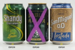 ESP259-261 Cruzcampo Shandy, Doble Malta, San Miguel 0, 0 Tostada, Spanish beer can collection Bierdosen Spanienl beer can Spain, Spanish beer can collector, cans Spain, beverage can Spain, lata de cerveza españa, coleccionista de latas de cerveza española, latas españa, lata de bebida españa