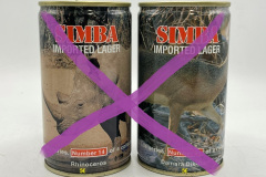 SWZ001-002 Simba Imported Lager Wild Life Series Number 14 Rhinoceros, Simba Imported lager Wild Life Series Number 24 Damara Dik-Dik, SWAZILAND (ESWATINI) Beer Can Collection, Afria Beer Can Collector, Beer Can from Swaziland, Swaziland Beer Can, Eswatini Beer Can Collector