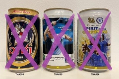 THA054-056 Archa Beer, Singha Lager Beer "Andy Roddick" Thailand Open, Singha Lager Beer "Chelsea Spirit of the Champions" Thailand beer can collection, Beer can Collecror Thailand