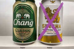 THA051-052 Singha Lager Beer Thailand beer can, Bierdose Thailand, Chang Classic can, Singha beer can, beer can collector Thailand