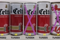 TUN001-007 Celtia Biere de Luxe, Elan Biere Sans Alcohl, Tunesian Slim Beer Cans, Beer Can from Tunesia, African Beer Cans, Africa Beer Can Collector