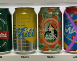 ARU002-005 Balashi Pilsener, Chill Beer, Balashi Magic Mango Beer, Balashi Malta, Aruba Beer Cans, Aruba Beer Can Collection, Beer from Aruba, Netherlands Attilles, Niederländische Antillen Bierdose, Bier aus der Karibik, Carribian Beer Cans
