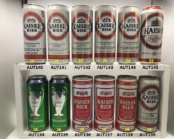 - AUT134 HEINEKEN UEFA Champions League Finale 2019 3 EURO - AUT135 HEINEKEN UEFA Champions League Finale 2020 3 EURO - AUT136 KAISER Bier "Neu" Steel 1984 3 EURO - AUT137 KAISER Bier Steel 1986 2 EURO - AUT138 KAISER Bier Steel 1988 2 EURO - AUT139 KAISER Bier Steel 1988 2 EURO - AUT140 KAISER Bier Steel 1993 2 EURO - AUT141 KAISER Bier Alu 1990 2 EURO - AUT142 KAISER Bier Alu 1997 2 EURO - AUT143 KAISER Bier Alu 1997 2 EURO - AUT144 KAISER Bier Alu 1998 2 EURO - AUT145 KAISER Fasstyp 2003 2 EURO