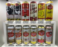 - AUT218 SCHWECHATER BIER 1992 2 EURO - AUT219 SCHWECHATER BIER 1995 2 EURO - AUT220 SCHWECHATER BIER 1996 2 EURO - AUT221 SCHWECHATER BIER 2003 2 EURO - AUT222 SCHWECHATER BIER "...recht hat er" 2005 2 EURO - AUT223 SCHWECHATER BIER "6x6 Kühlbox Edition" 1999 3 EURO - AUT224 SCHWECHATER BIER "Flat TV Edition" 2002 3 EURO - AUT225 SCHWECHATER BIER "Poker WM Edition" 2003 3 EURO - AUT226 SCHWECHATER BIER "...recht hat er" red can 2014 2 EURO - AUT227 SCHWECHATER BIER Wiener Lager 2019 2 EURO - AUT228 SCHWECHATER BIER Radler Zitrone 2006 2 EURO - AUT229 SCHWECHATER BIER Radler 2007 2 EURO