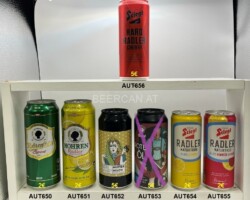AUT650-656 Mohrenbräu Export 50cl, Mohren Radler 50cl, Muttermilch Indira Blondi 44cl, Bierol Rotes Öl Tyrolian Red Ale, Stiegl Radler Naturtrüb 33cl, Stiegl Radler Himbeer Zitrone, Stiegl Hard Radler (only for US Export)